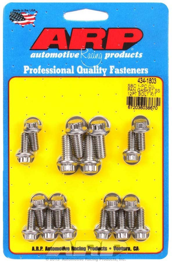 ARP 434-1803 SBC S/S Oil Pan Bolt Kit 12pt.