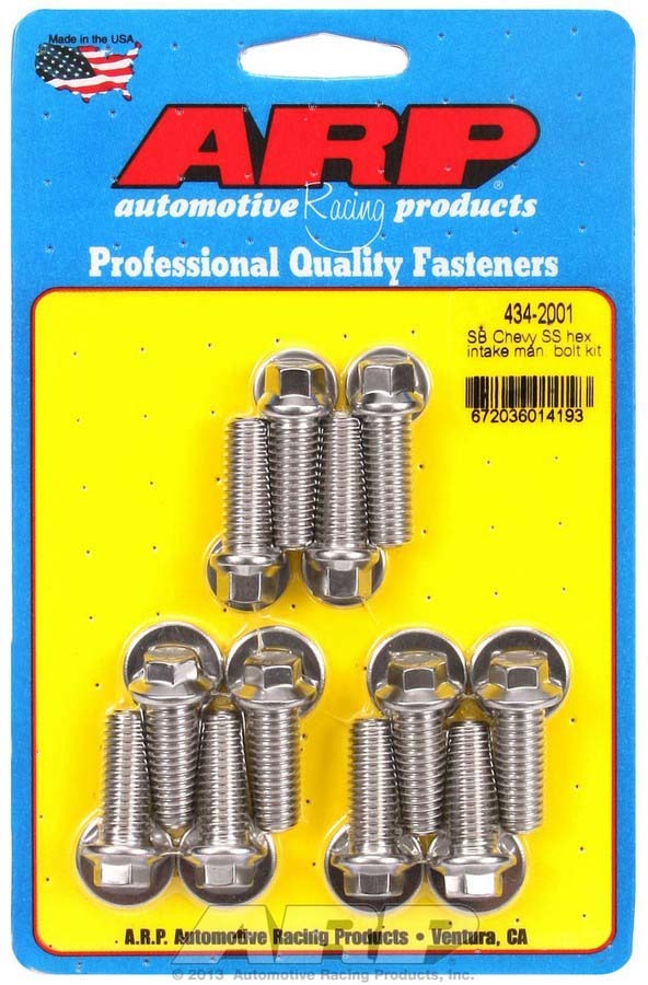 ARP 434-2001 SBC S/S Intake Bolt Kit 6pt.
