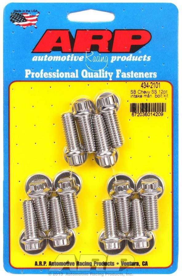 ARP 434-2101 SBC S/S Intake Bolt Kit 12pt.
