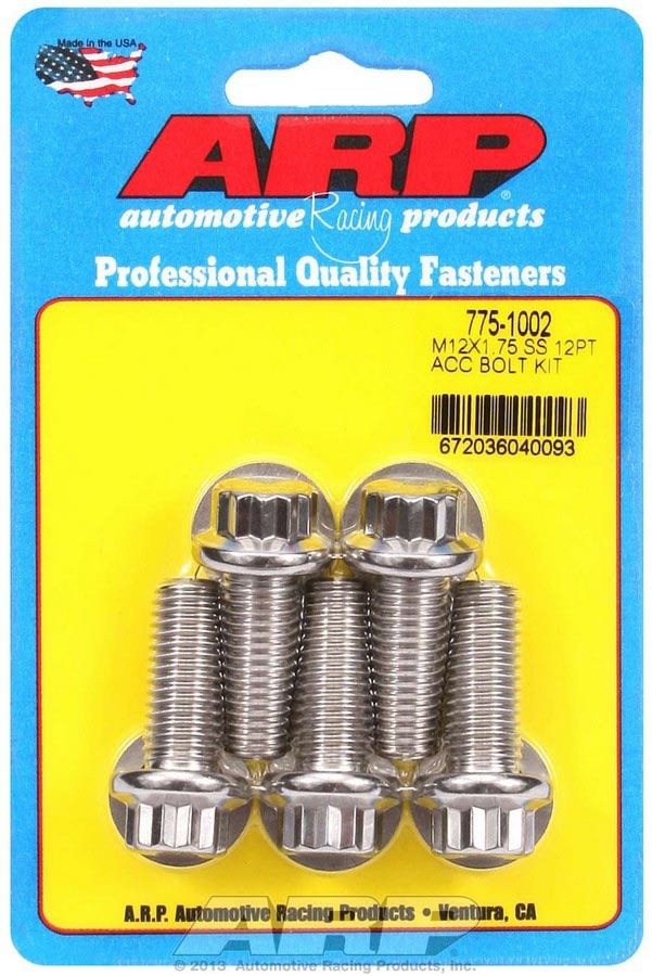 ARP  745-2750 Stainless Steel Bolt Kit - 6pt. (5) 1/2-20 x 2.750