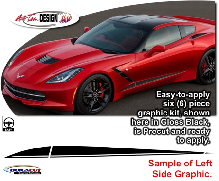 C7 Corvette Paddock Body Side Graphic Kit, Accent Stripes, Single Color