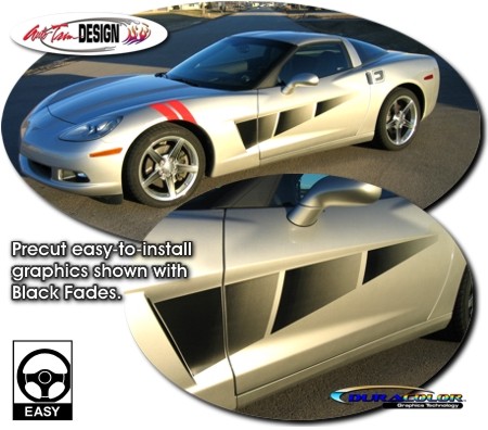 C6 Base Corvette Body Side Graphic Kit Style 1