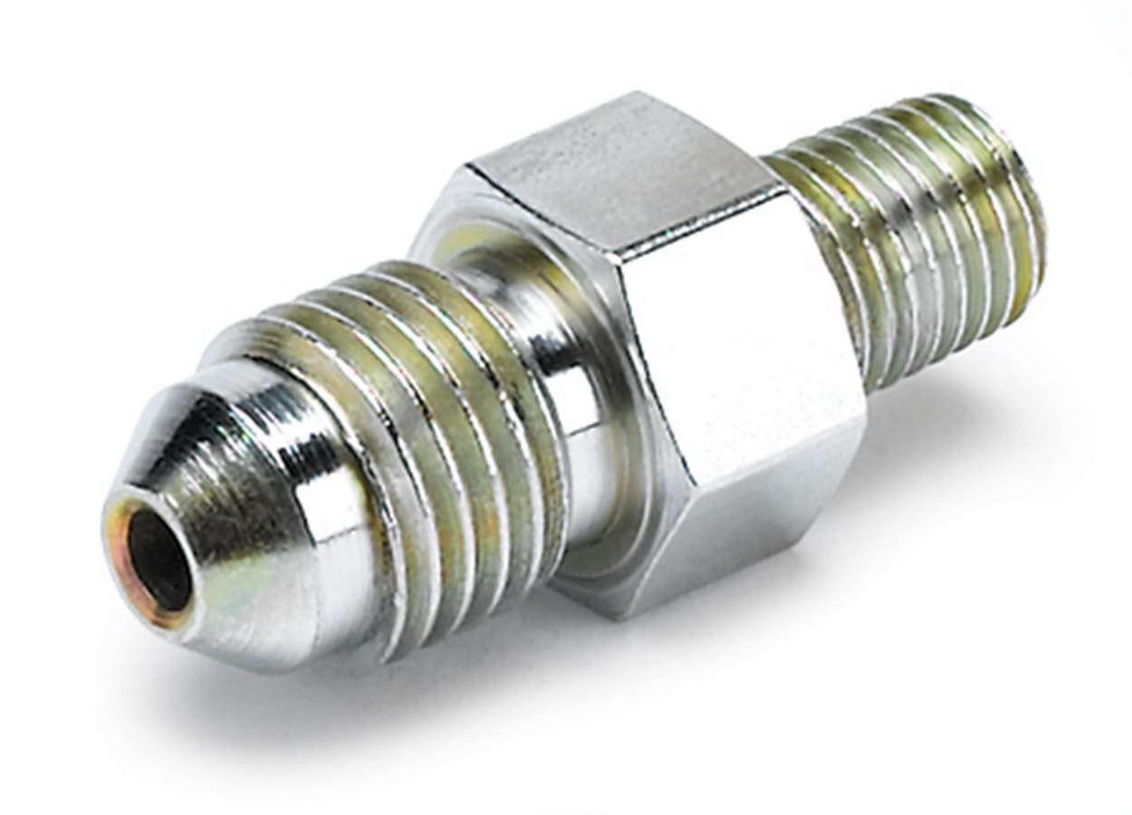 Auto Meter Fitting, Adapter, Straight, 4 AN Male to 1/16" NPT Male, Steel, Natural, Mechanical Fuel Pressure Gauges, Each