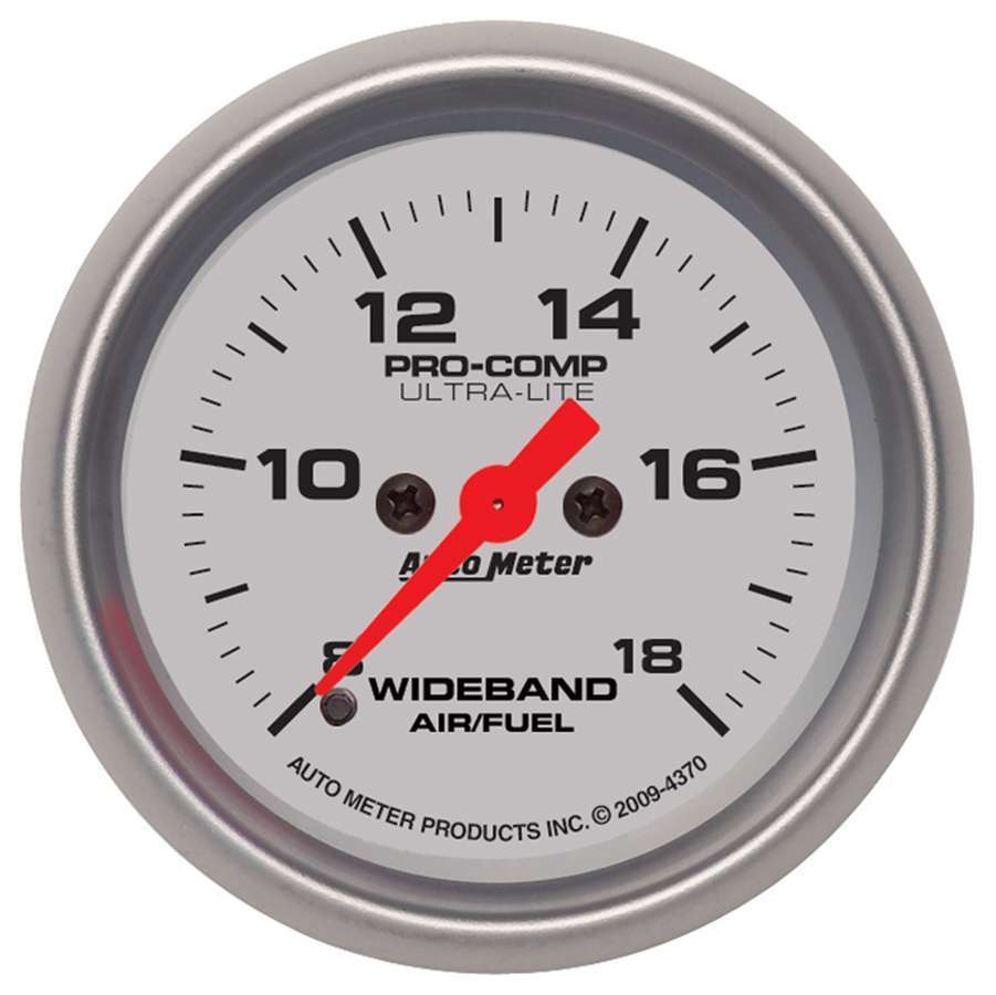 Auto Meter Air-Fuel Ratio Gauge, Ultra-Lite, Wideband, 8:1-18:1 AFR, Lean-Stoich-Rich Indicator, Electric, Digital, 2-1/16" OD,