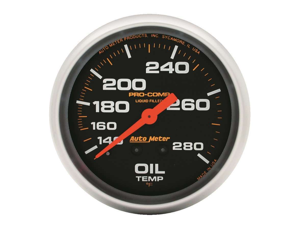 Auto Meter EGT Gauge, Elite Series, 0-1600 Degree F, Electric, Analog, Full Sweep, 2-5/8" Diameter, Black Face, Each