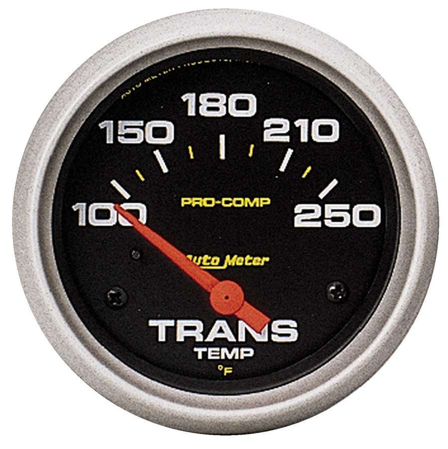 Auto Meter Transmission Temperature Gauge, Pro-Comp, 100-250 Degree F, Electric, Analog, Short Sweep, 2-5/8" Diameter, Black Fac