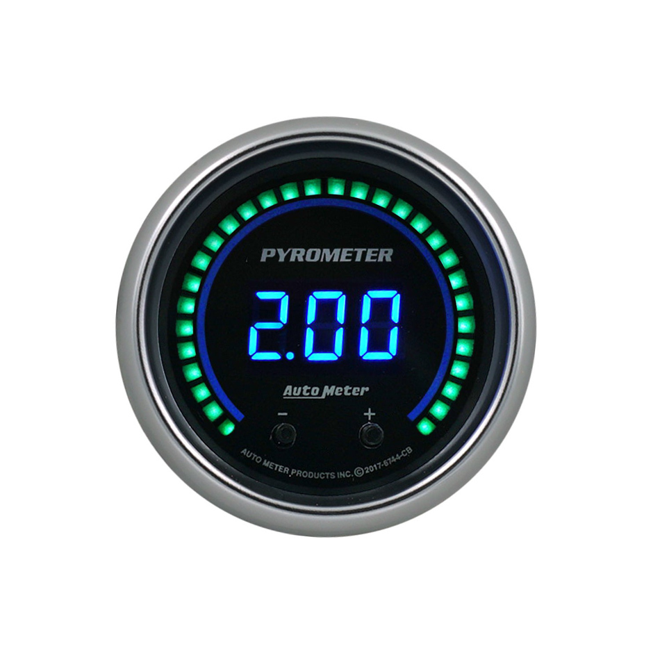 Auto Meter EGT Gauge, Cobalt Elite, Digital, Electric, 0-2000 Degree F, 2-1/16 in, Black Face, Each