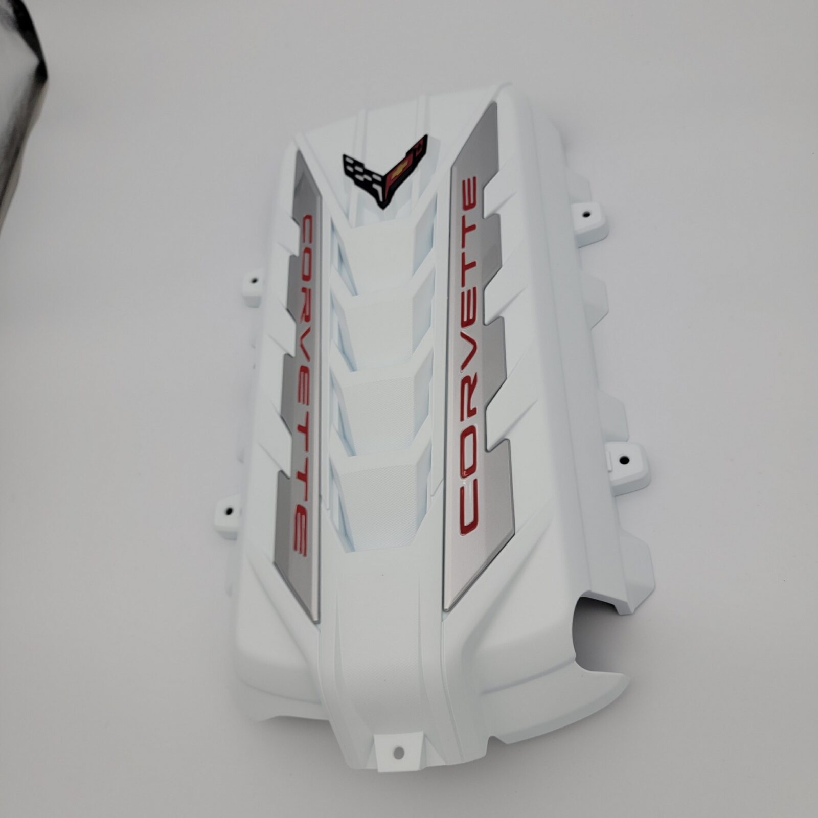 C8 Corvette Stingray LT2 Custom Painted Carbon Fiber Style Engine Cover, Arctic White
