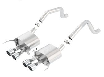 C7 Corvette Z06 2015-2019 BORLA Exhaust S-Type Quad 4-1/4 Inch Round Rolled Angle-Cut Intercooled Tips