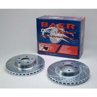 Brake Rotor, Sport, Directional / Drilled / Slotted, 305 mm OD, 5 x 120 mm Wheel Bolt Pattern, Iron, Natural, Pair