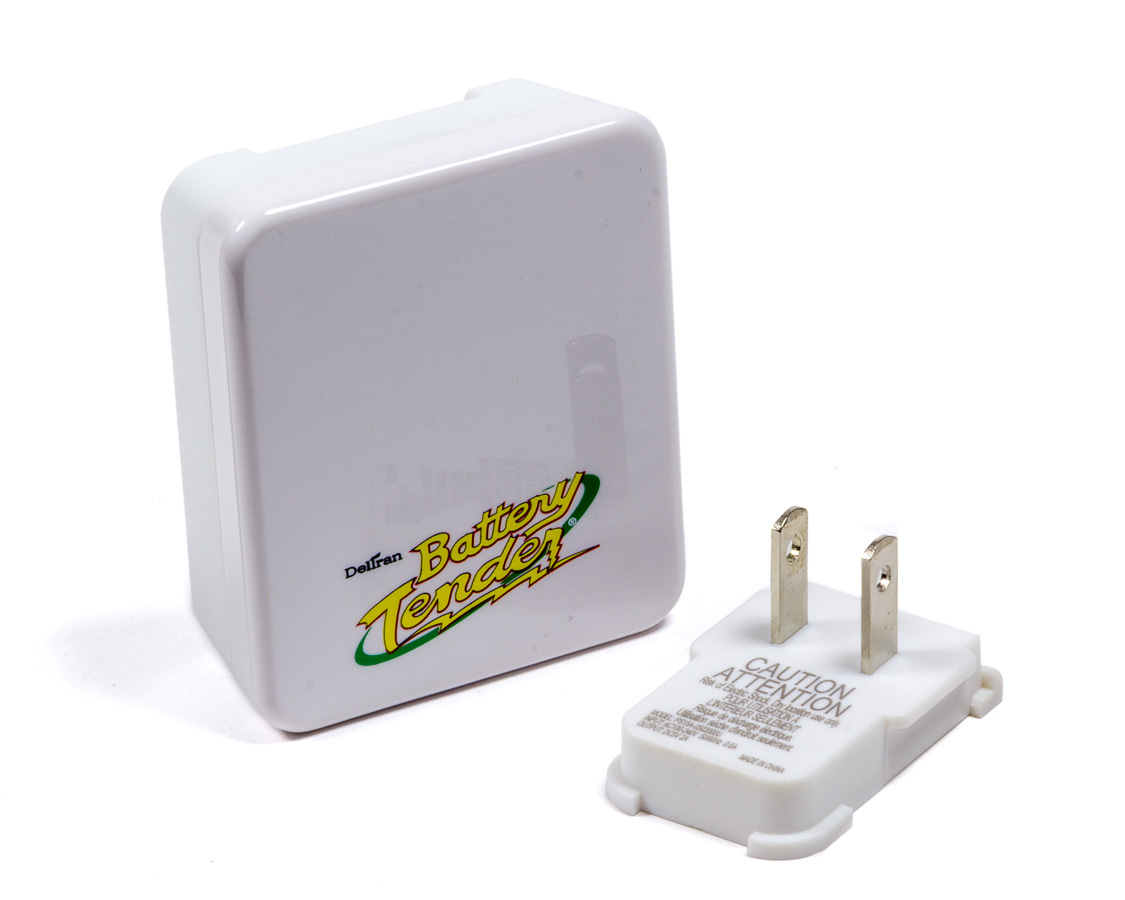 BATTERY TENDER Battery Charger, Wall Outlet, 2.1 Amp, Plastic, White, USB Devices, Universal, Each