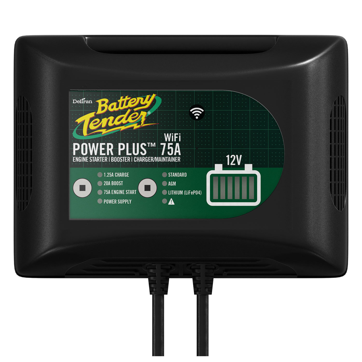 BATTERY TENDER Battery Charger, Battery Tender Power Plus 75A, AGM/GEL/Lithium-ion, 12V, 75 amp, Adaptive Charging Sequence,