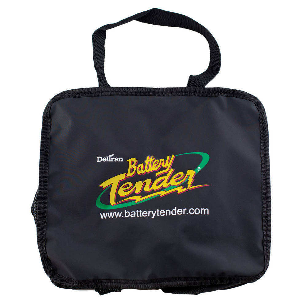 BATTERY TENDER Gear Bag, 8 in Long x 6 in Wide x 3.5 in Deep, Zippered Closure, Black, Battery Tender International/Junior/Pl