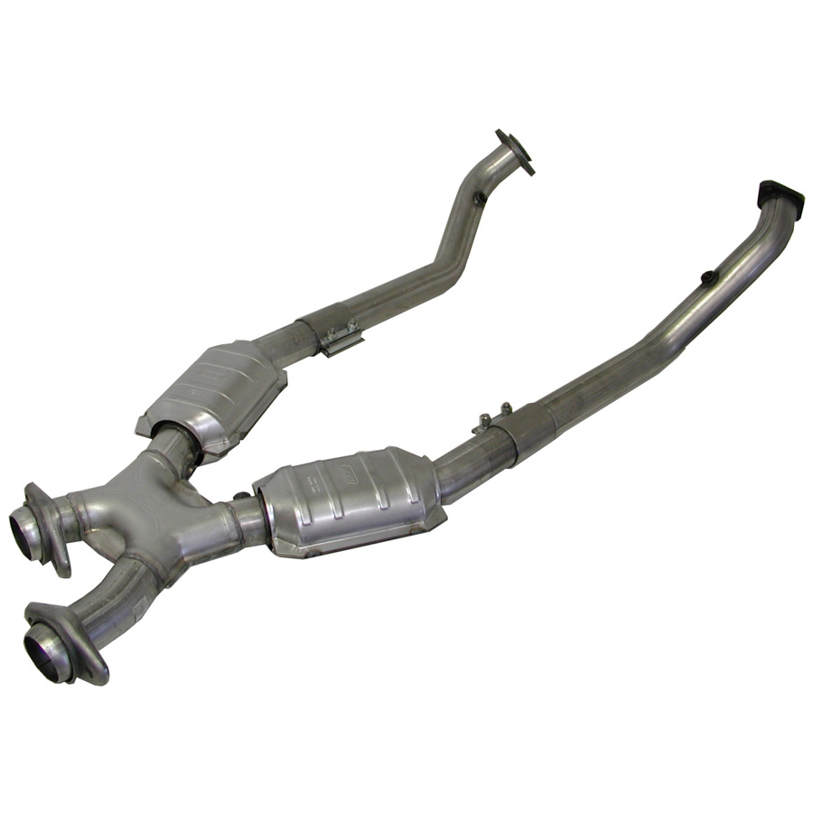 BBK Exhaust X-Pipe, High-Flow, Catted, 2-1/2" Dia. Steel, Aluminized, Ford Modular, Ford Mustang 1999-2004, Each