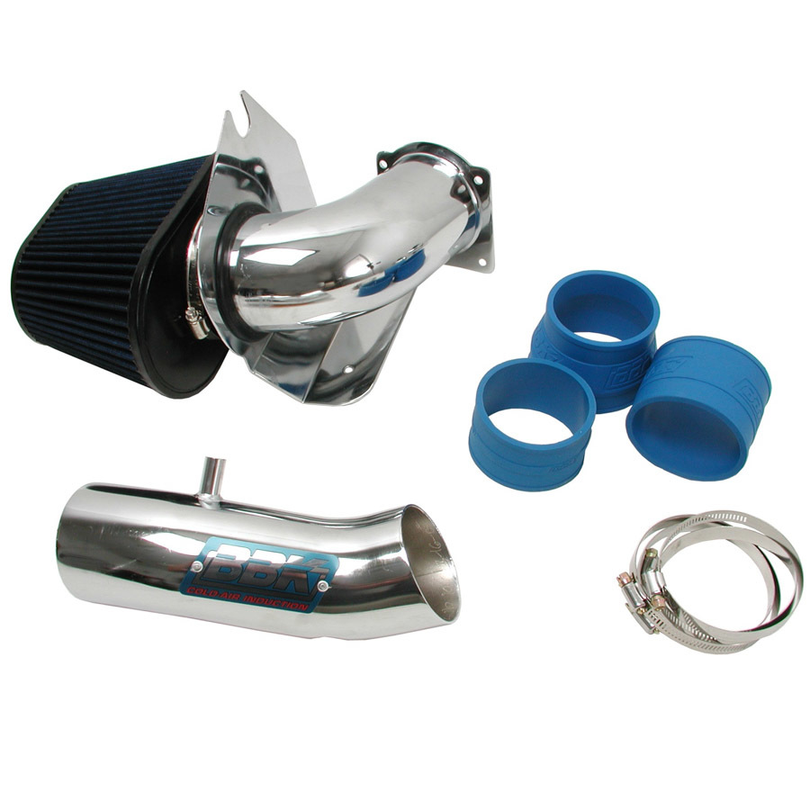 BBK Air Induction System, Power Plus, Reusable Oiled Filter, Chrome, Small Block Ford, Ford Mustang 1994-95, Kit
