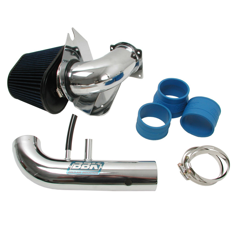 BBK Air Induction System, Power Plus, Reusable Oiled Filter, Chrome, Ford Modular, GT, Ford Mustang 1996-2004, Kit
