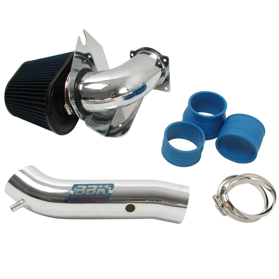 BBK Air Induction System, Power Plus, Reusable Oiled Filter, Chrome, Ford V6, GT, Ford Mustang 1999-2004, Kit