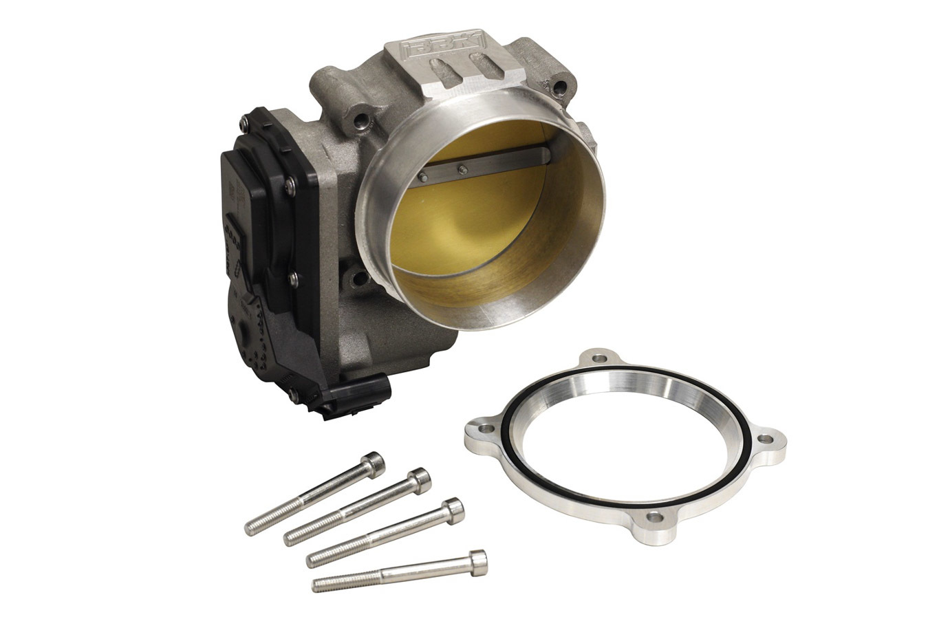 BBK Throttle Body, Power Plus, Stock Flange, 90 mm Single Blade, Aluminum, Natural, Ford Coyote, Ford Mustang Boss