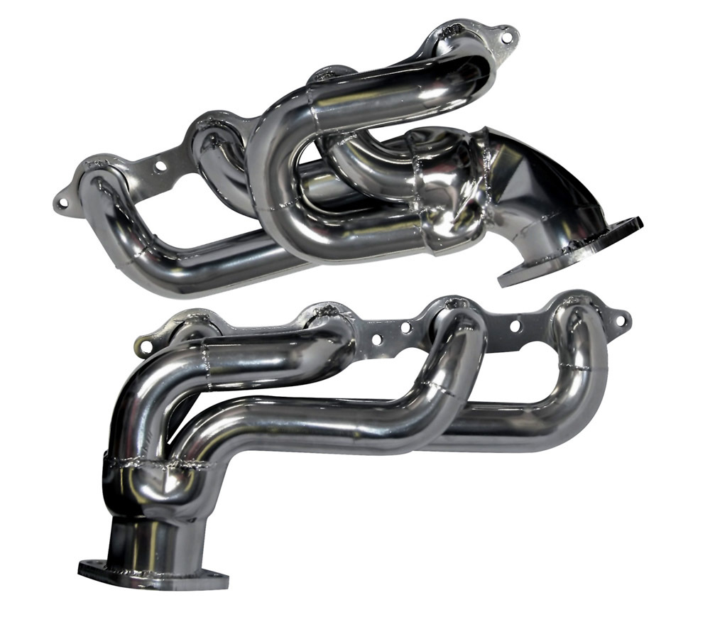 BBK Headers, Tuned Length Shorty, 1-3/4" Primary, Stock Collector Flange, Steel, Chrome, GM LS-Series, Chevy Camar