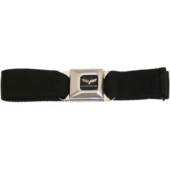 C6 Corvette Seatbelt Buckle Belt w/Black Webbing  -BDCSB-C6B