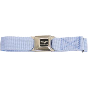 C6 Corvette Seatbelt Buckle Belt w/Lt. Blue Webbing  -BDCSB-C6BLU