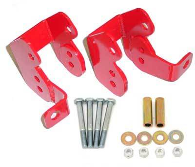 BMR Suspension Control Arm Bracket, Relocation, Lower, Bolt-On, Steel, Red Powder Coat, GM F-Body 1982-2002, Kit