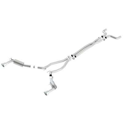 Camaro 2012-15 BORLA Exhaust System, S-Type, Cat-Back, 2-1/2 in Tailpipe, 4-1/2 in Tips, Stainless, Natural