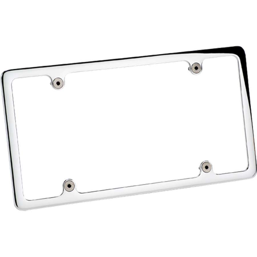 BILLET SPECIALTIES License Plate Frame, 12-5/8 x 6-7/8"  Stainless Hardware, Recessed, Billet Aluminum, Polished, Each