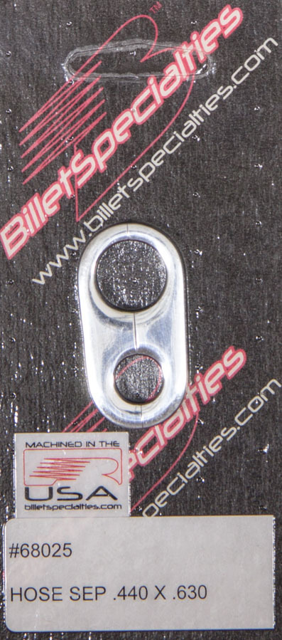 BILLET SPECIALTIES Hose/Tube Separators, 0.440 in/0.630" Holes, Stainless Hardware, Billet Aluminum, Polished, Each