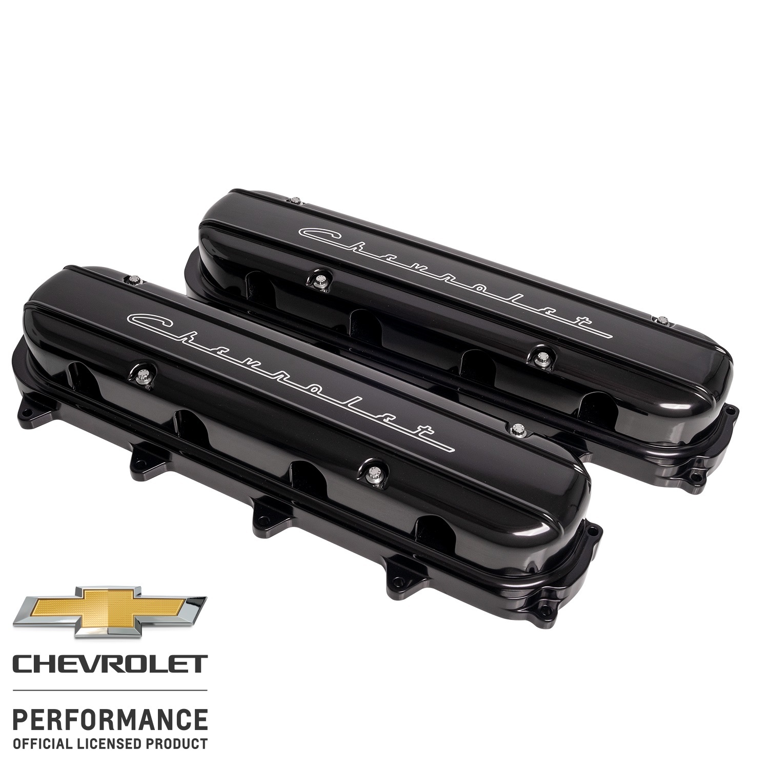 Billet Specialties Stainless Hardware Valve Cover - Chevrolet Script Logo - Pair