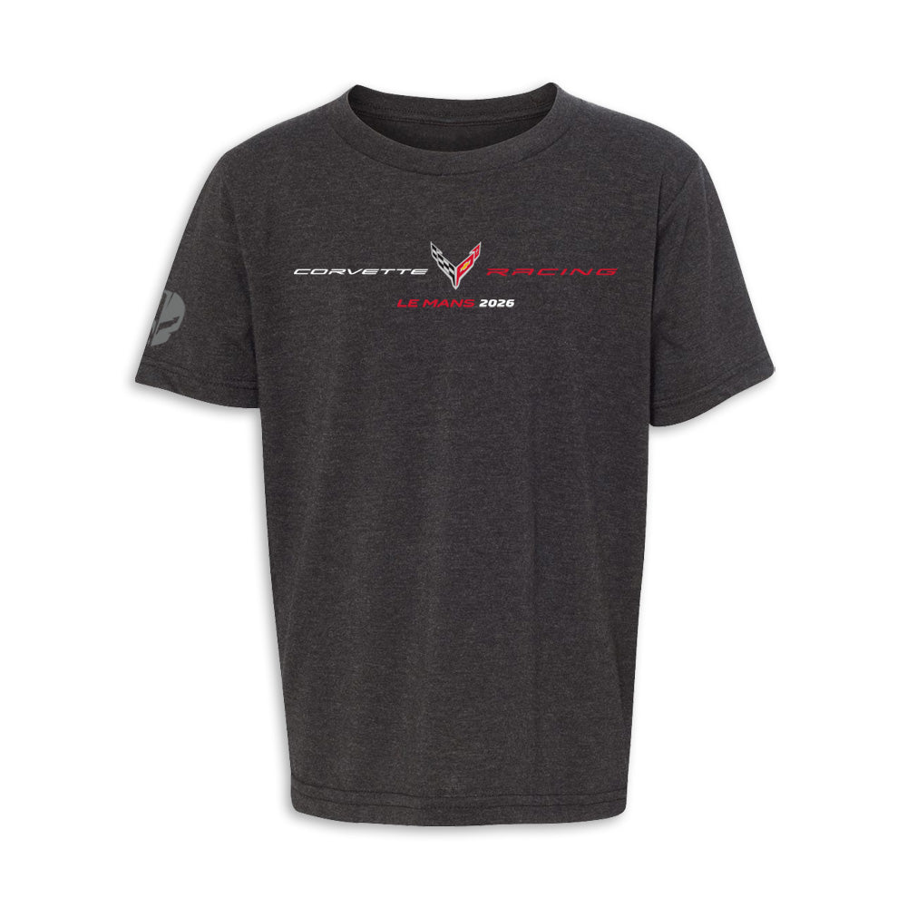 Corvette 2026 Le Mans Event Youth T-Shirt - Charcoal