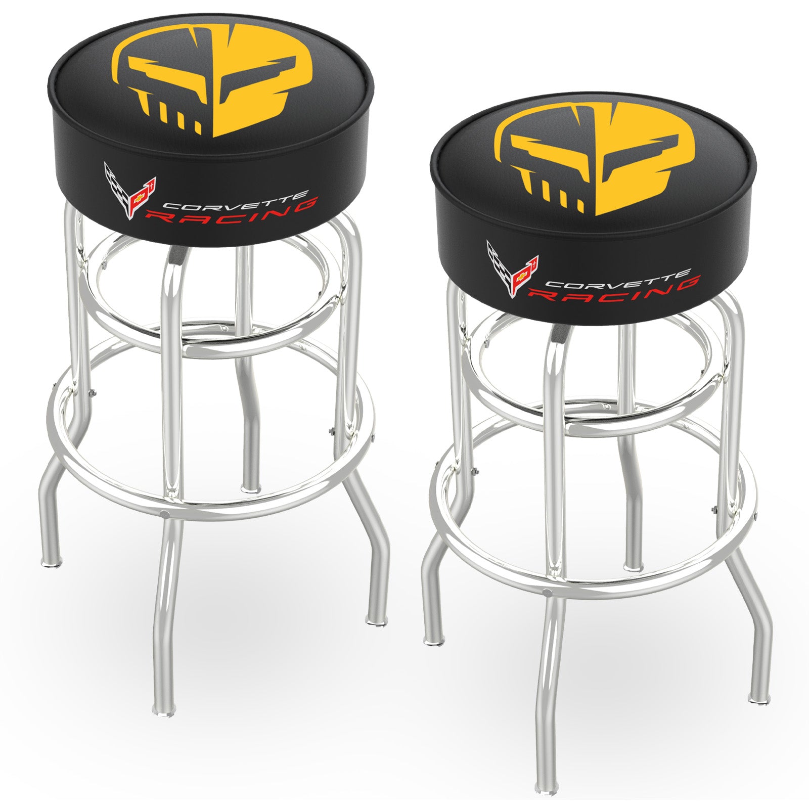 Corvette Jake Double Ring Chrome Stool Pack of 2