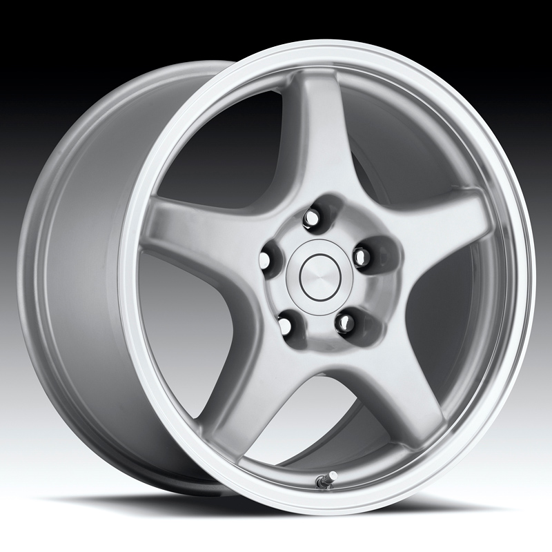 Corvette C4 ZR1 91-96 - Silver w/Machined Lip Reproduction Wheels, Set of 4, Also fits 4th Gen Camaro, C5 Corvette