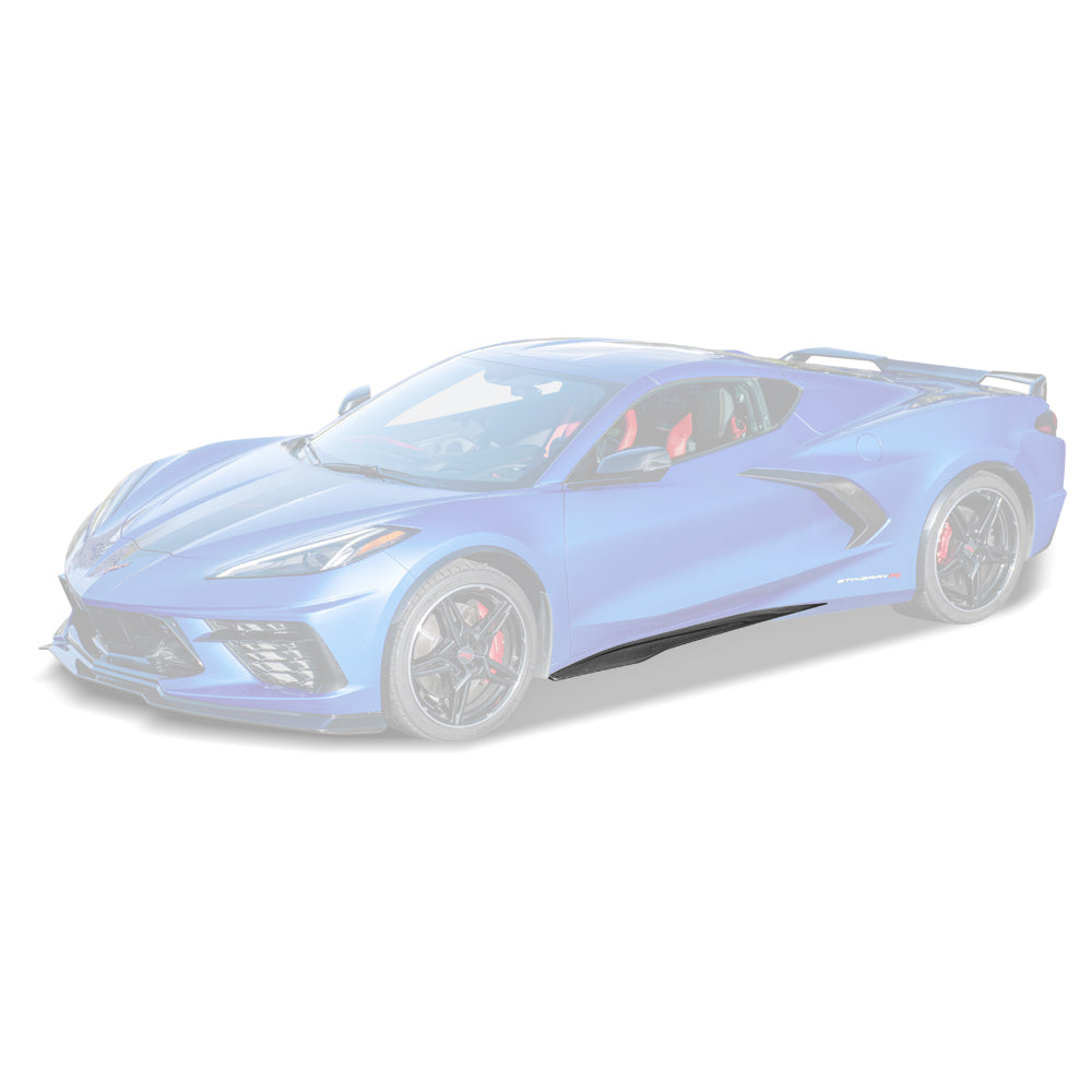 EOS C8 Corvette Z06 Conversion Side Skirts - Carbon Flash, C8 Corvette Stingray