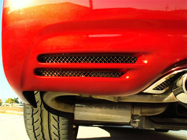 C5 Diamond Laser Mesh Stainless Rear Vent Bumper Grilles, C5 Corvette