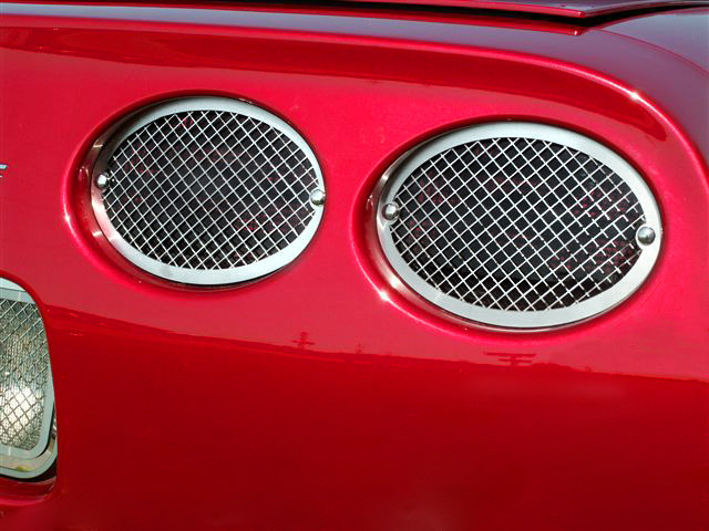 C5 Corvette Diamond Laser Mesh Stainless 4pc Taillight Grilles