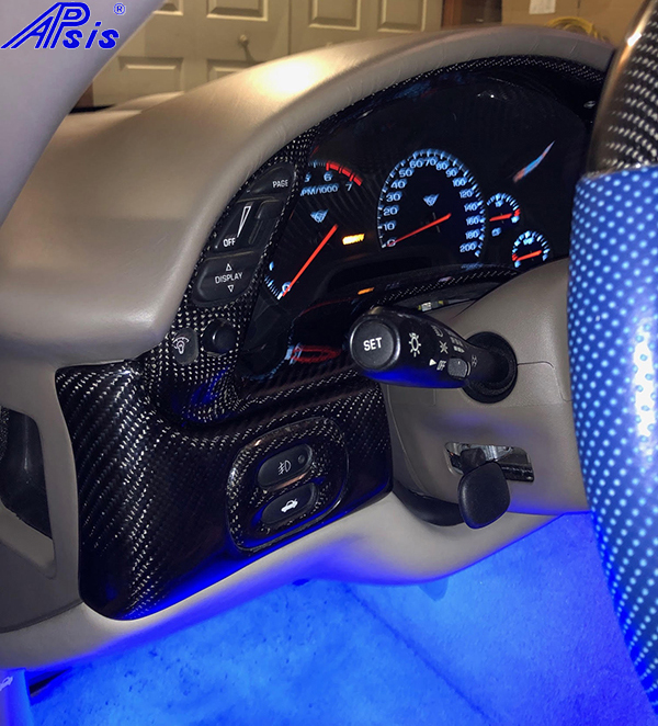 C5 Corvette, Real Carbon Fiber Drives Side Dash Corner, Left of Steering Wheel Section