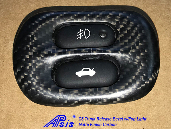 C5 Corvette, Real Carbon Fiber Center Console Truck Release Switch Bezel with Fog Lights