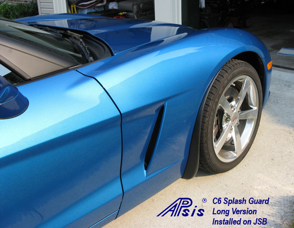 APsis C6 Corvette Z06/GS Style Front Splash Guards for base models, Matte Black Plastic