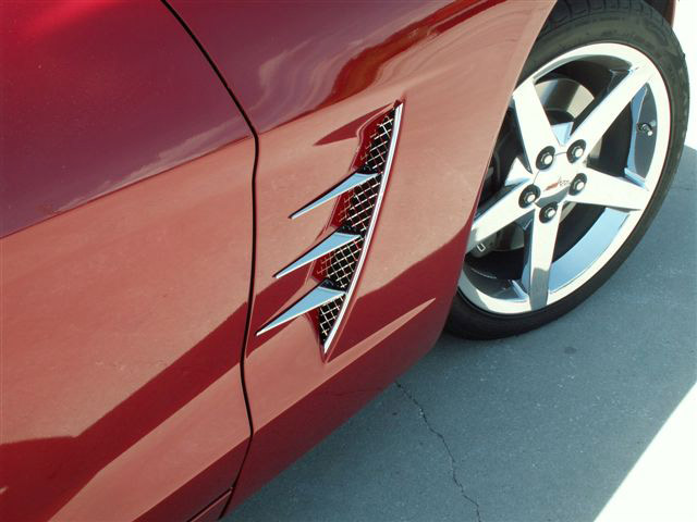 C6 Corvette Laser Mesh Side Vents Stainless Spear 8 pc. Kit