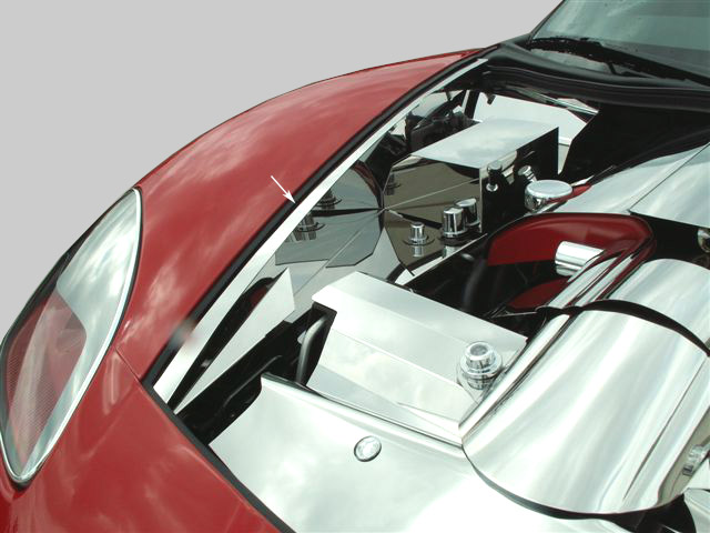 C6 Corvette Polished Stainless 8pc. Inner Fender Liner Set Component 05+