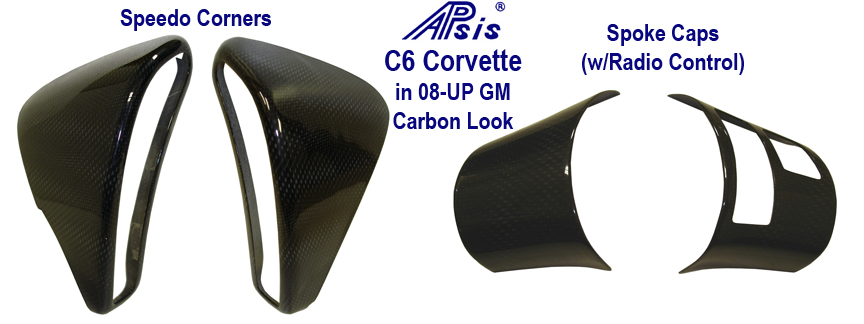 Speedo Corners Pair, 05-13 Carbon Look, C6 Corvette, Overlay