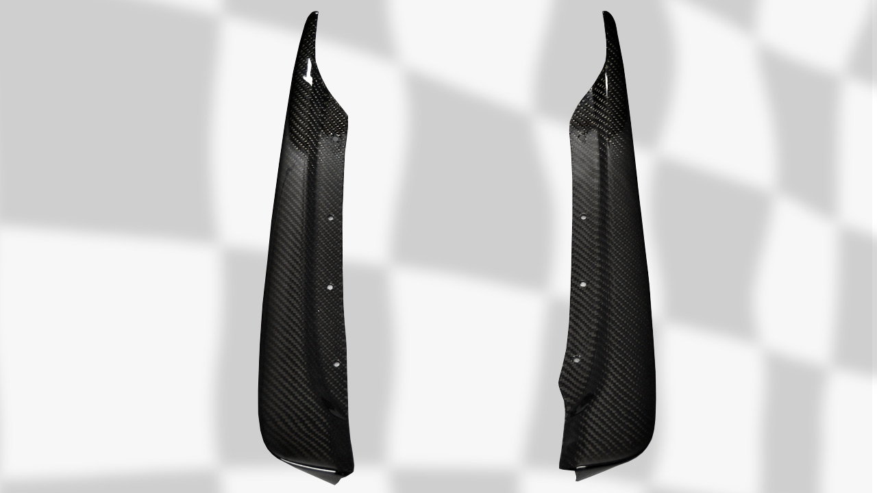 2005-2013 C6 Corvette Rear Panel, Rear Splash Guards, Mud Flaps for BASE C6 in Carbon Fiber