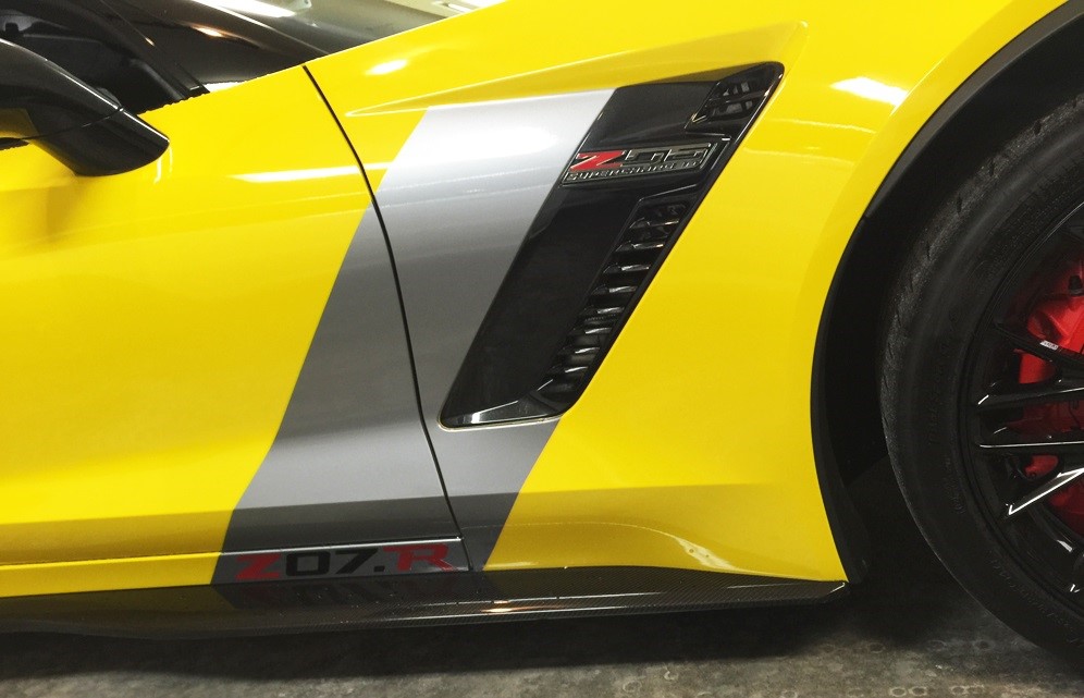 2015+ C7 Corvette Z06, C7.R Style Side Vent Stripes, Pair With No Lettering