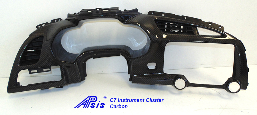 C7 Corvette 14-19 Laminated Carbon Fiber Instrument Cluster, Carbon on Left & Ri