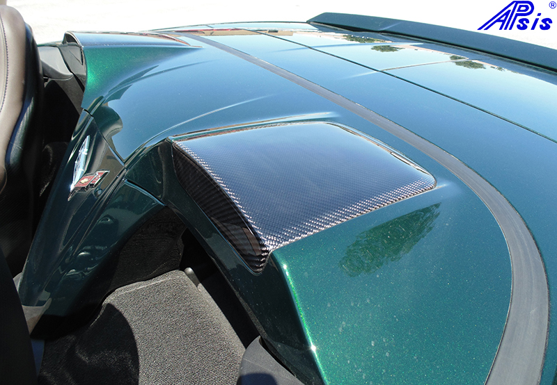 C7 Corvette 14-19 Laminated Carbon Fiber Convertible Folding Top Insert, 2 pcs/s