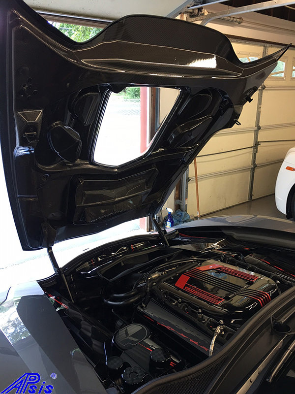 C7 Z06 Corvette 15-19 Laminated Carbon Fiber See-Through Window, Hood Replacement Part