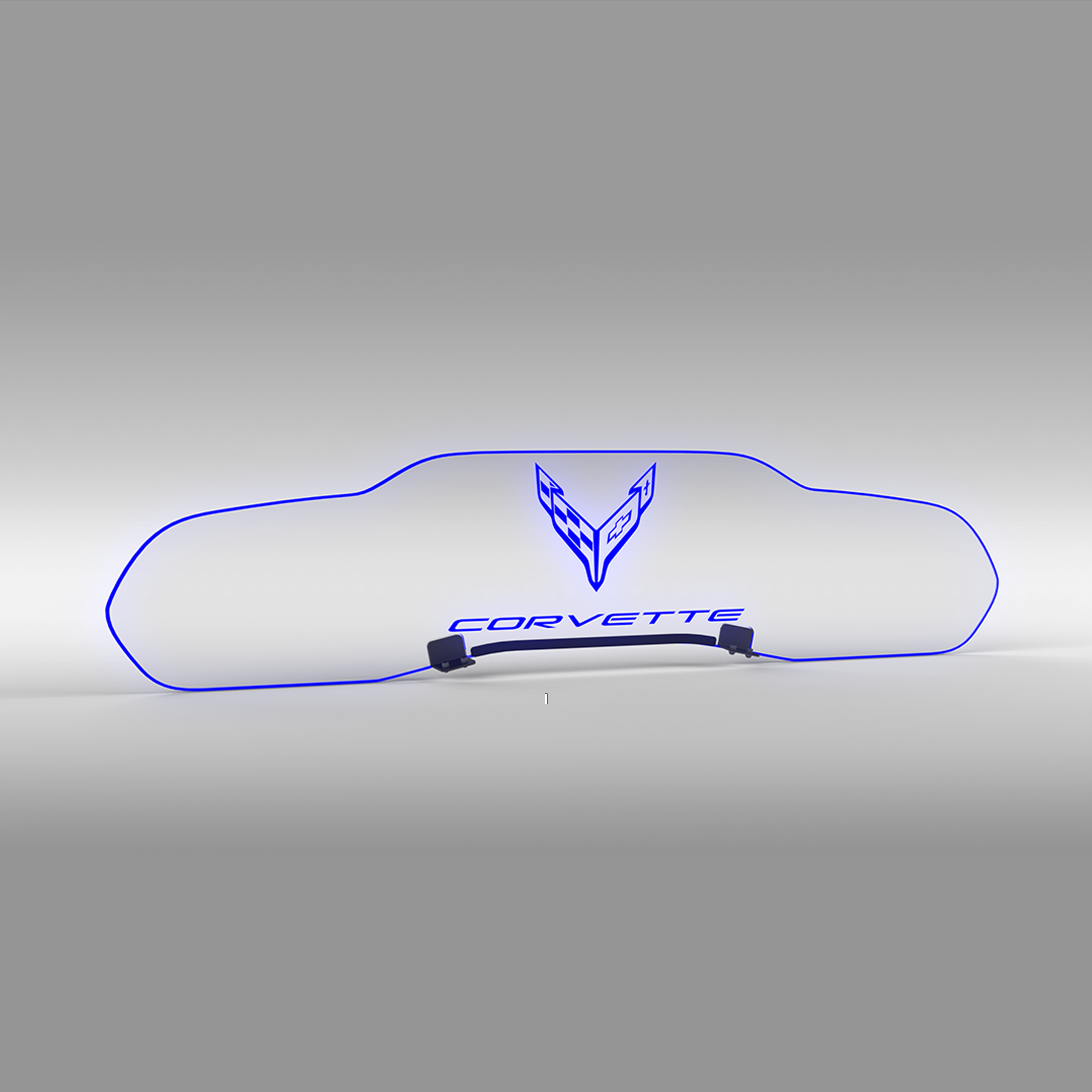 EOS WindRestrictor® C8 Coupe Rear Add On Glow Plate - Flag, Blue