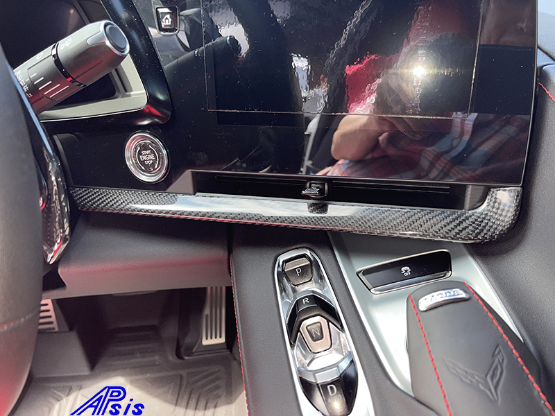 C8 Corvette 2020+ Infortainment Screen Chrome Trim, High Gloss Carbon Overlay $2