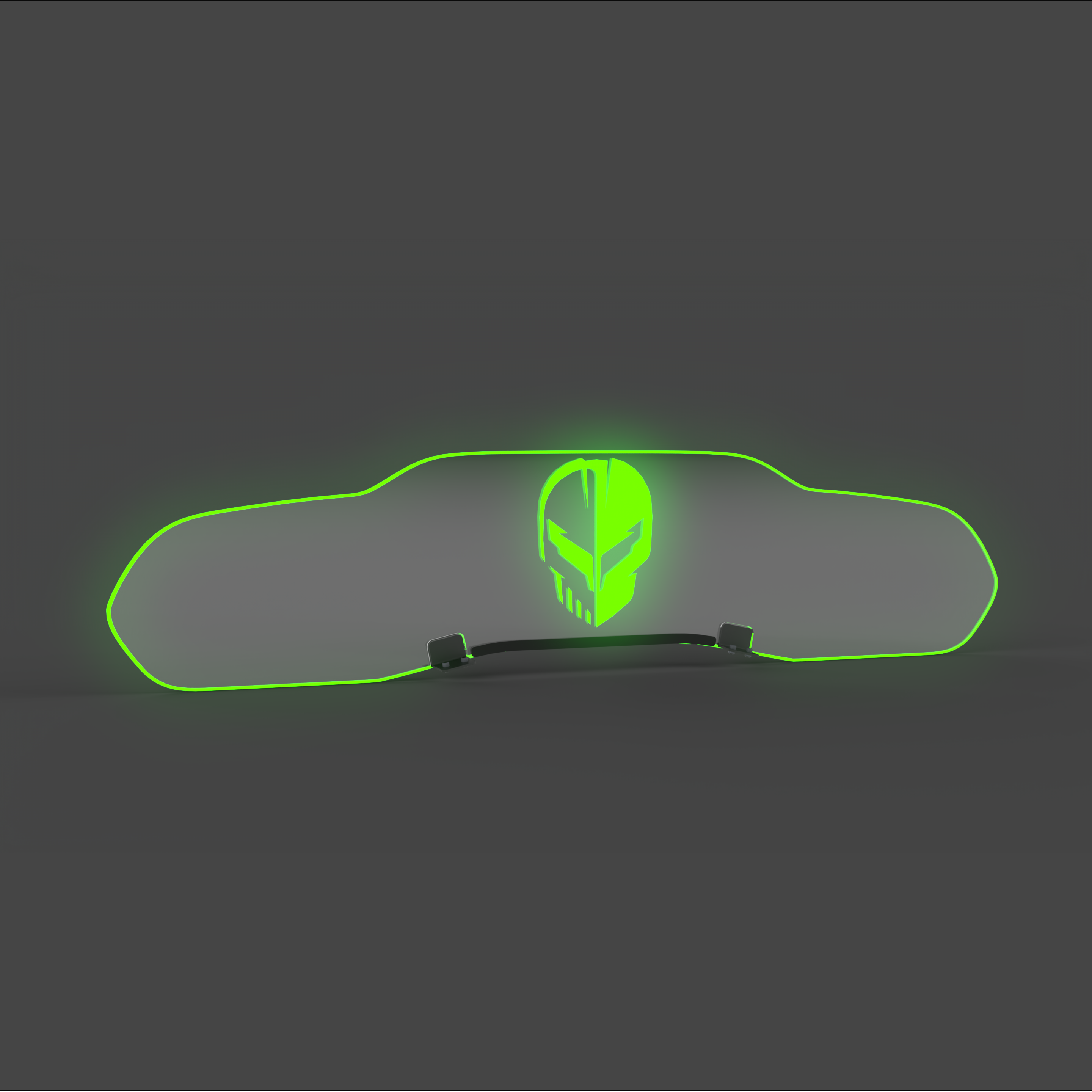EOS WindRestrictor® C8 Coupe Rear Add On Glow Plate - Jake Skull, Green